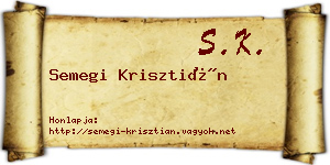 Semegi Krisztián névjegykártya